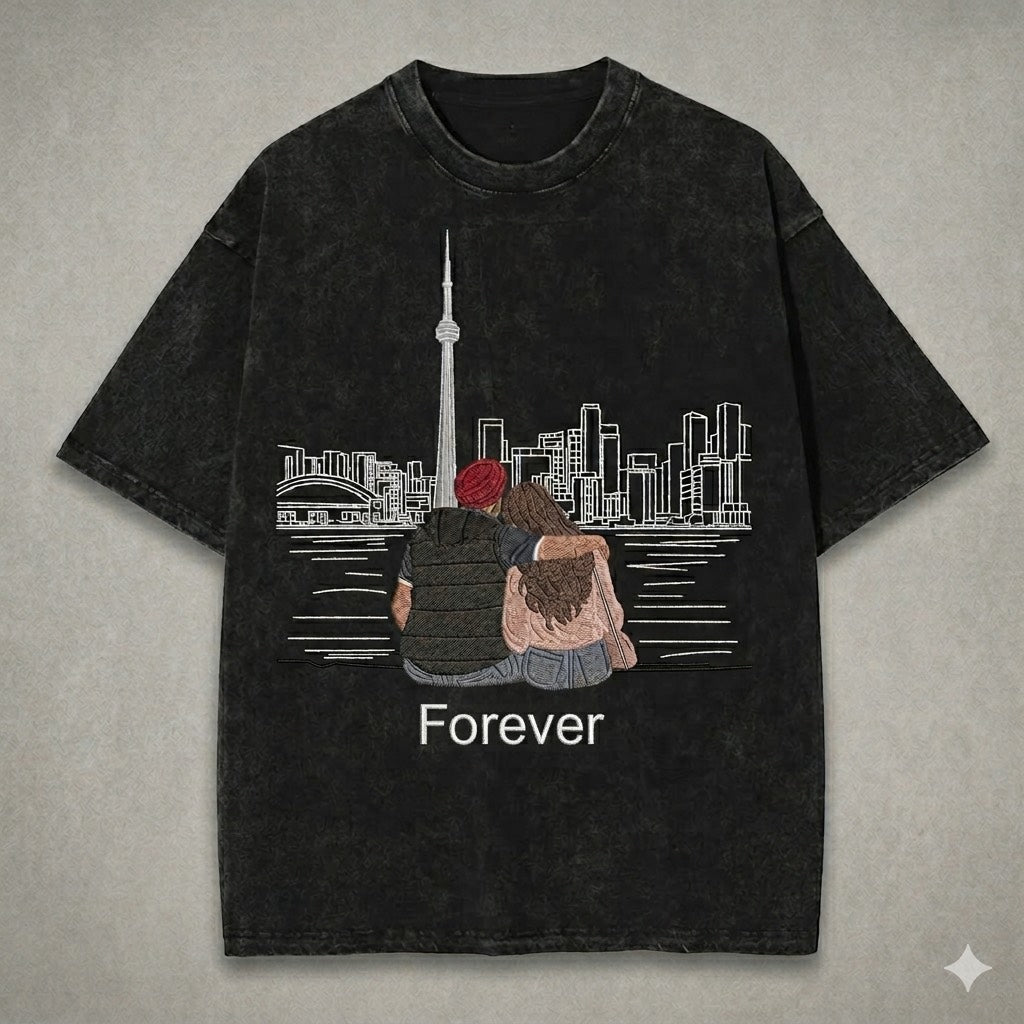 Premium Vintage Washed T-Shirt - Large Design